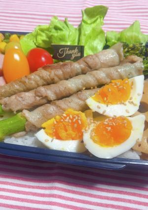時短お弁当盛り付け記録ブロッコリー肉巻き-レシピのメイン写真