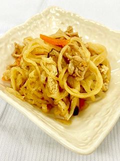 豚肉入り切干大根の煮物@つくば市学校給食-レシピのメイン写真