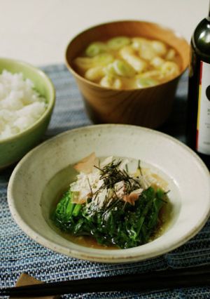 ちぢみほうれん草のオリーブオイルおひたし-レシピのメイン写真