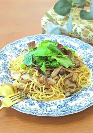 【簡単】お出汁で食べる☆和風きのこパスタ-レシピのメイン写真