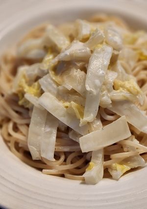白菜とベビーほたてのクリームスパゲティ-レシピのメイン写真