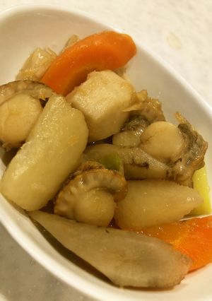 ベビーホタテと根菜の煮物-レシピのメイン写真