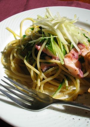 タコと水菜のさっぱりパスタ-レシピのメイン写真