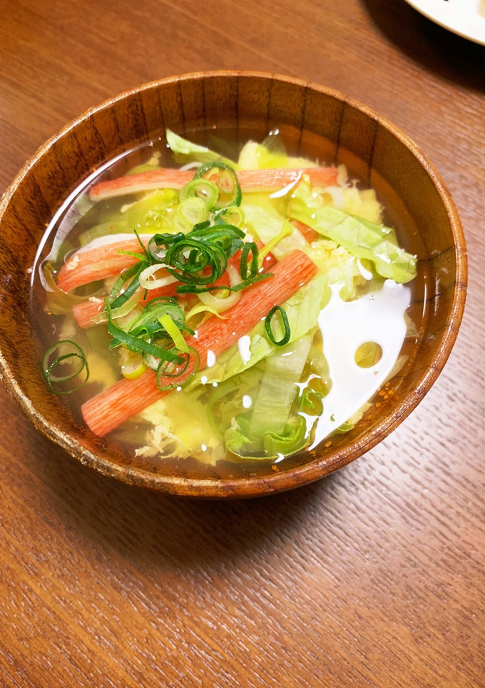レタスとカニカマのかき玉すまし汁-レシピのメイン写真