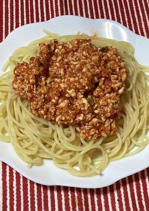 豆腐で作るミートソースパスタ-レシピのメイン写真