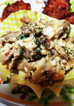 豆苗とキノコの卵和え-レシピのメイン写真