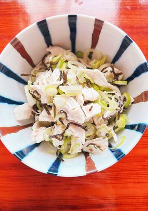 箸が止まらん無限♾ささ身のネギ塩昆布和え-レシピのメイン写真