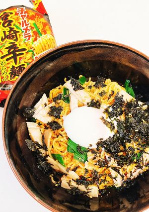 チャルメラ宮崎辛麺でピリ辛油そば風-レシピのメイン写真