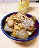 副菜☆こんにゃくと蓮根と豚肉のピリ辛炒め
