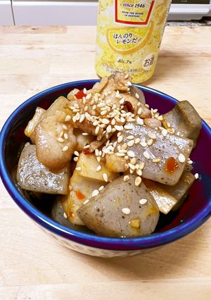 副菜☆こんにゃくと蓮根と豚肉のピリ辛炒め-レシピのメイン写真