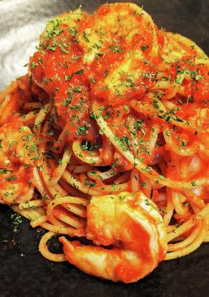 海老とニンニクのトマトソースパスタ-レシピのメイン写真