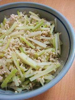 大根の皮と鶏ひき肉のにんにく塩炒め-レシピのメイン写真