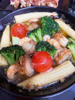 ホタテとエビのアヒージョ-レシピのメイン写真
