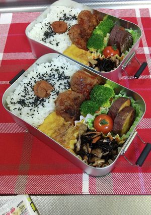 小４野球っ子へ♡ハンバーグ弁当-レシピのメイン写真