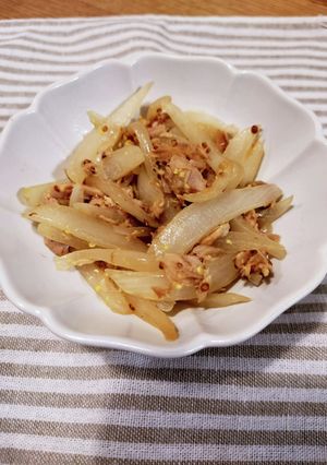 玉ねぎとツナの粒マスタード炒め-レシピのメイン写真