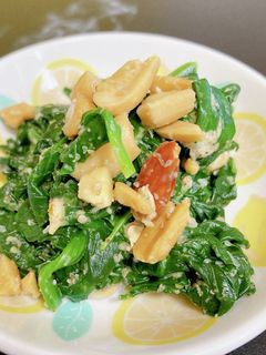 ほうれん草とナッツの胡麻マヨポン和え♡-レシピのメイン写真