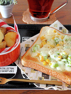 ハッピーなセットみたい枝豆コーントースト-レシピのメイン写真