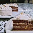 チョコレートとティークリームのケーキ