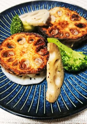 レンコンの豚ミンチ,はさみ焼き-レシピのメイン写真