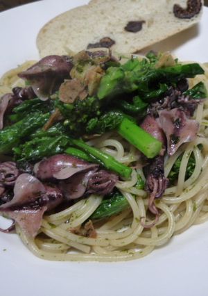 ホタルイカと菜の花の青海苔パスタ-レシピのメイン写真