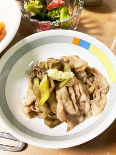 豚しゃぶ肉と舞茸とねぎの炒め物-レシピのメイン写真