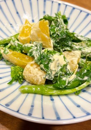 菜の花と八朔の昆布マヨ和え-レシピのメイン写真