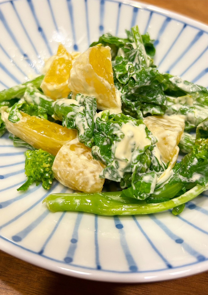 菜の花と八朔の昆布マヨ和え-レシピのメイン写真