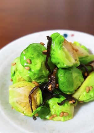 芽キャベツの塩昆布和え-レシピのメイン写真