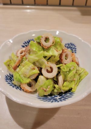 超簡単キャベツちくわゴマドレッシング和え-レシピのメイン写真