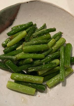 にんにくの芽の炒めもの岩塩がけ-レシピのメイン写真