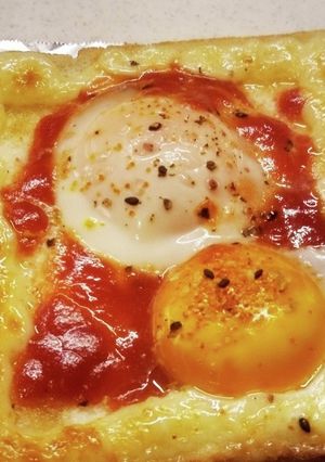 二刀流♡目玉焼き&トーストのコラボ-レシピのメイン写真