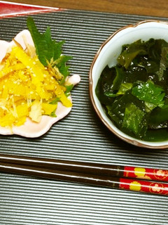 ワカメとたくあんで箸休め2種♪-レシピのメイン写真