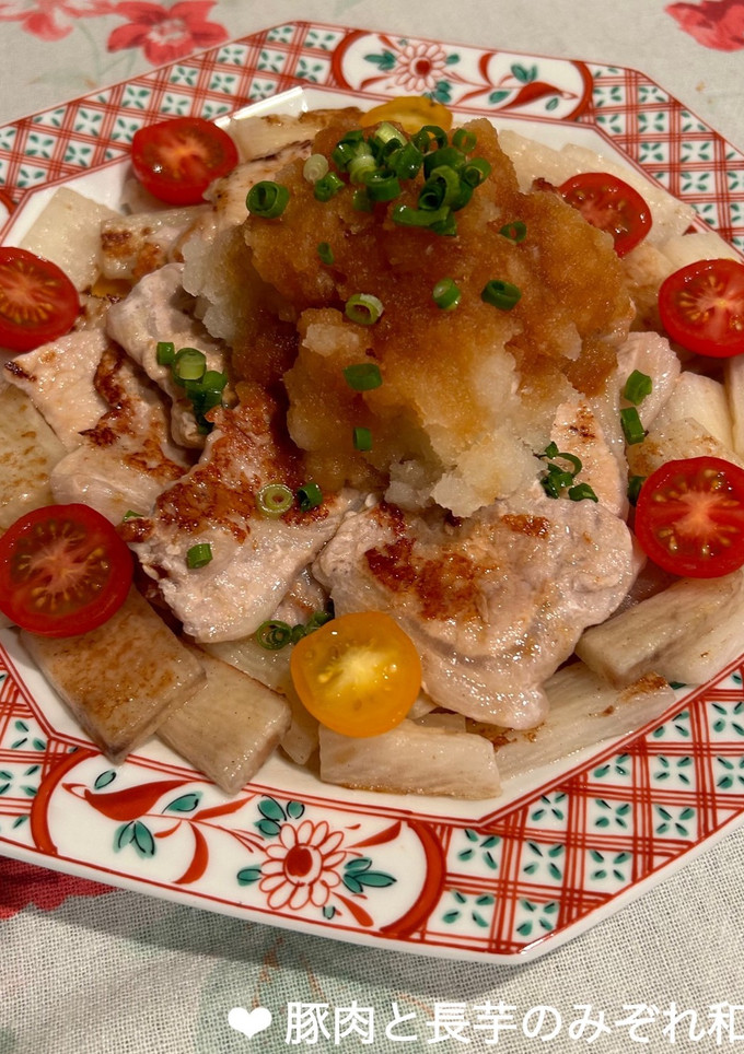 豚ロース肉と長芋のみぞれ和え♪-レシピのメイン写真