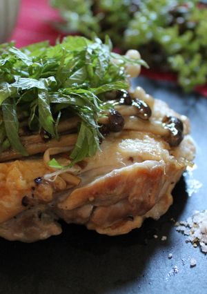 山椒粉で食べる鶏肉ときのこ-レシピのメイン写真