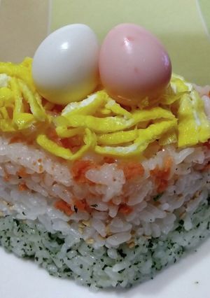 ひな祭りに！ひし餅風押し寿司-レシピのメイン写真