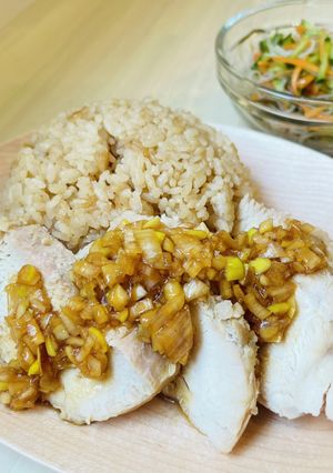 胸肉で炊飯器カオマンガイ-レシピのメイン写真