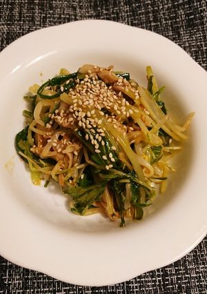 豚と水菜酢もやし和えサラダ-レシピのメイン写真