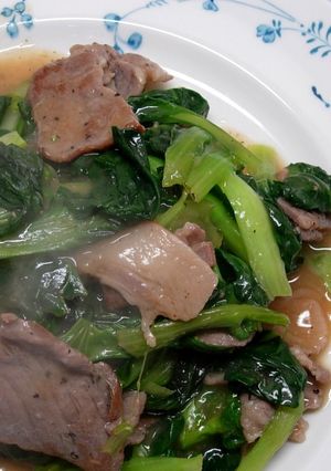 あ~ら簡単!豚肉と青菜のエビ塩炒め-レシピのメイン写真