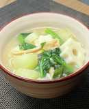 ほうれん草＋じゃが＋ちくわぶ＋油揚味噌汁