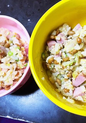 親子で納豆チャーハン-レシピのメイン写真