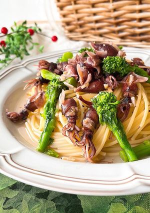 ホタルイカと菜の花のパスタ　柚子胡椒風味-レシピのメイン写真