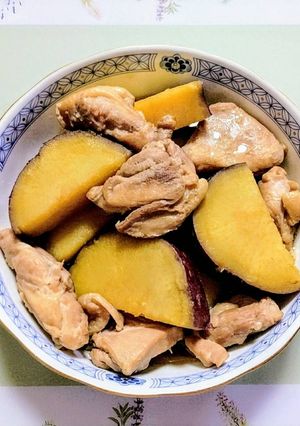 簡単今日の夕飯！さつまいもと鶏肉の煮物-レシピのメイン写真