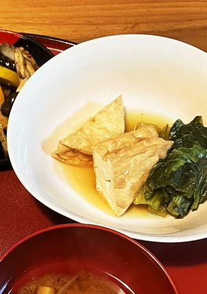 小松菜とおあげさんの炊いたん-レシピのメイン写真