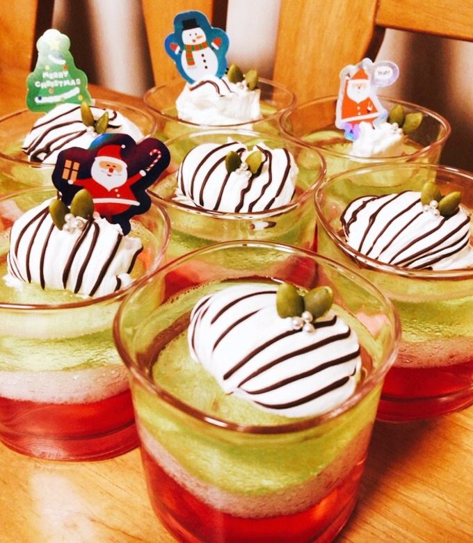 クリスマスゼリー＊三層ゼリー＊ by 笑KAZU顔 【クックパッド】 簡単