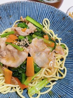 豚こまと小松菜のあんかけ焼きそば-レシピのメイン写真