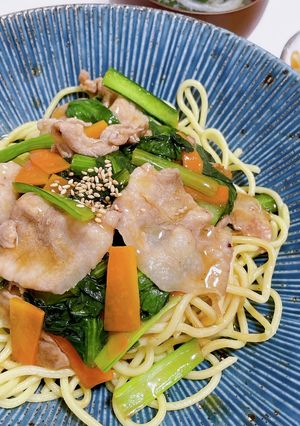 豚こまと小松菜のあんかけ焼きそば-レシピのメイン写真