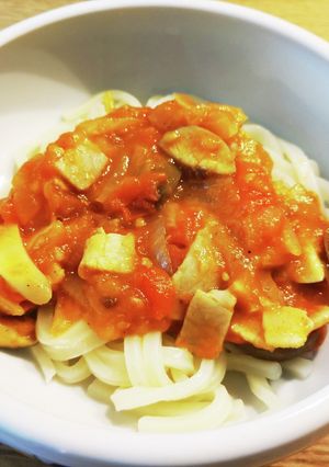 子ども向け無水トマトカレーうどん-レシピのメイン写真