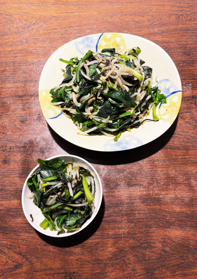 ほうれん草とモヤシ海苔塩昆布和え-レシピのメイン写真