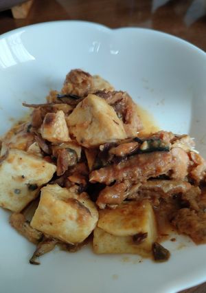 木綿豆腐とサバ味噌缶の簡単炒め-レシピのメイン写真