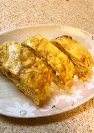 【栄養満点】納豆&桜エビの卵焼き-レシピのメイン写真